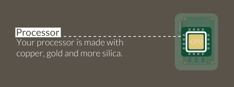 Processor: Your processor is made with copper, gold and more silica.